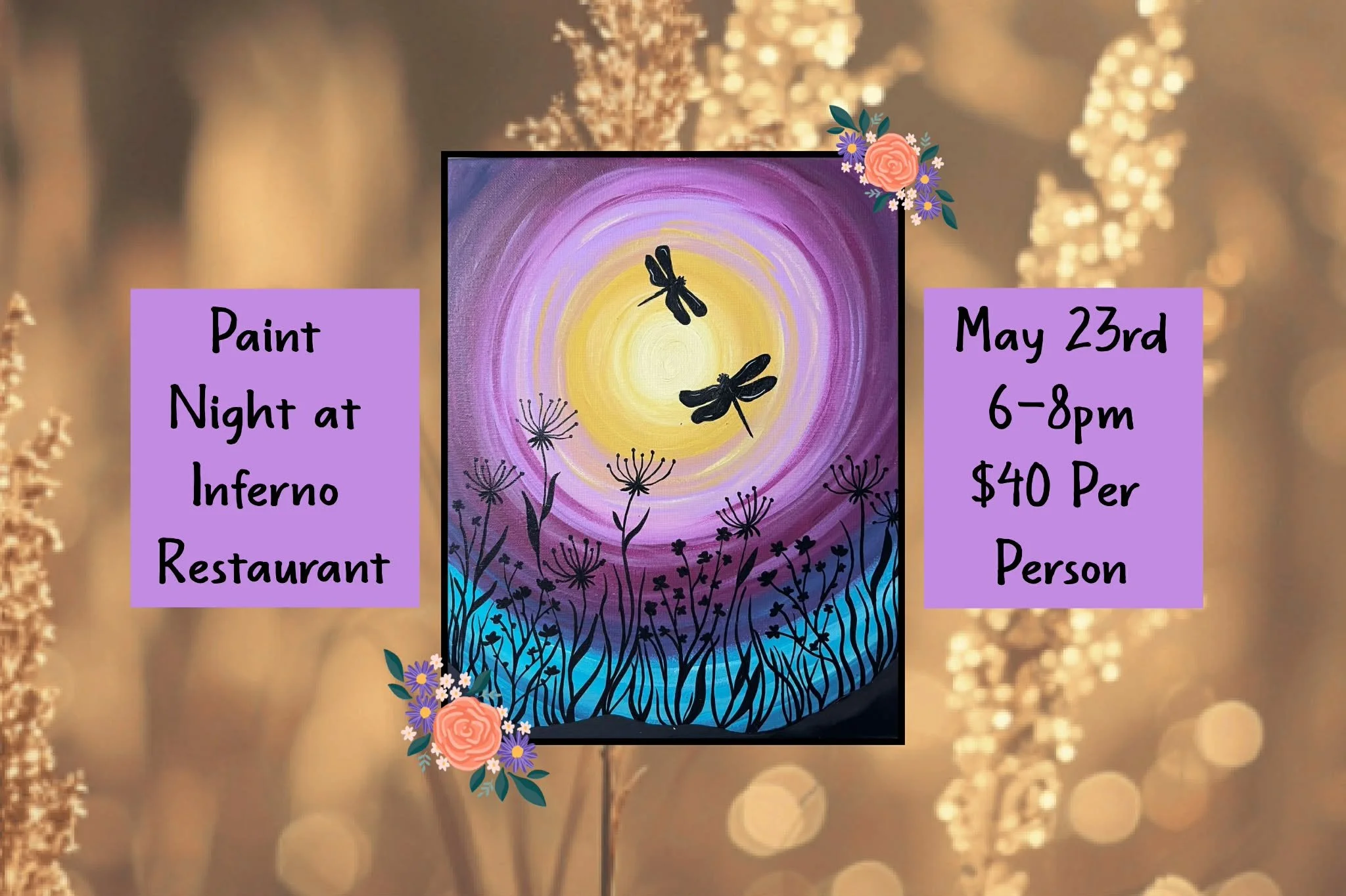 Dragonfly Paint Night at The Inferno Restaurant