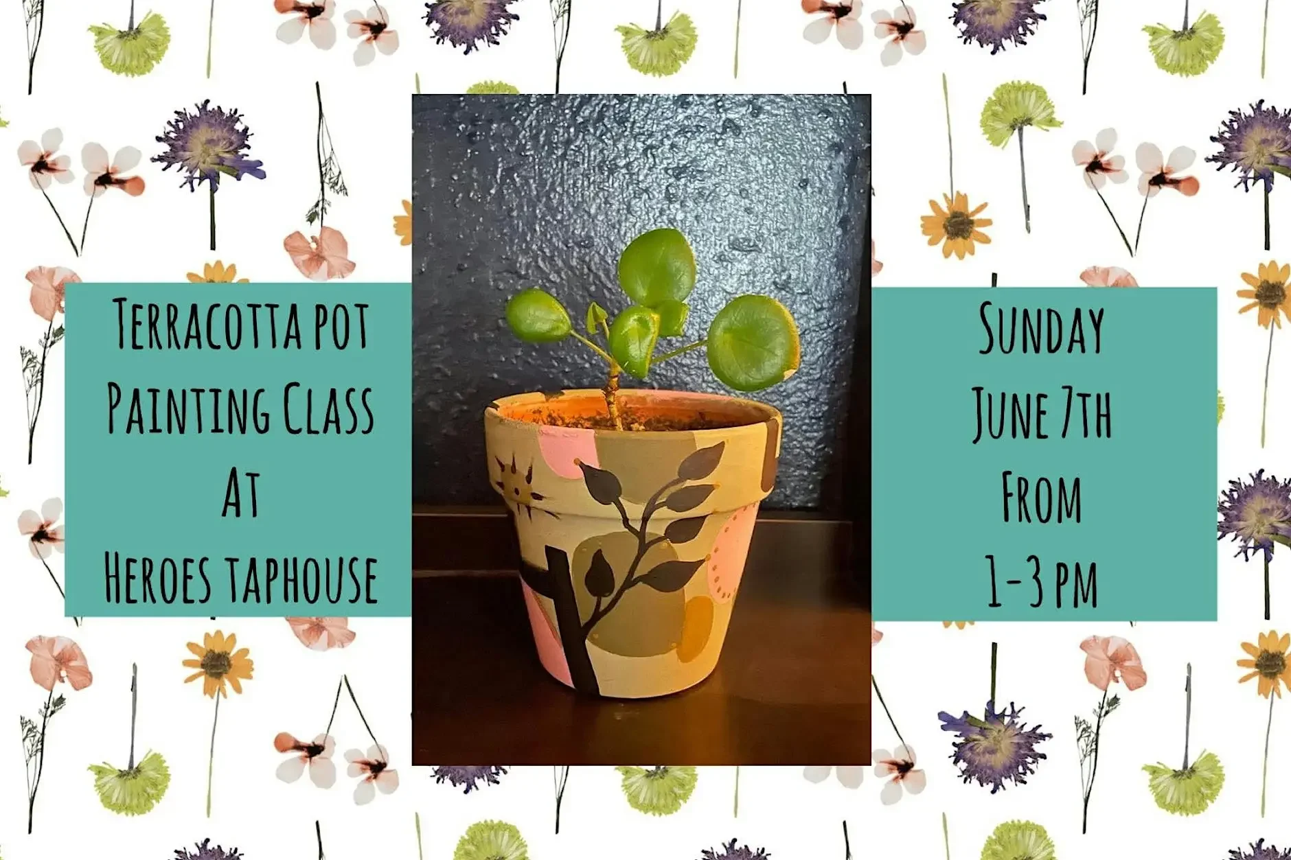 Terracotta Pot Painting Class at Hero's Taphouse