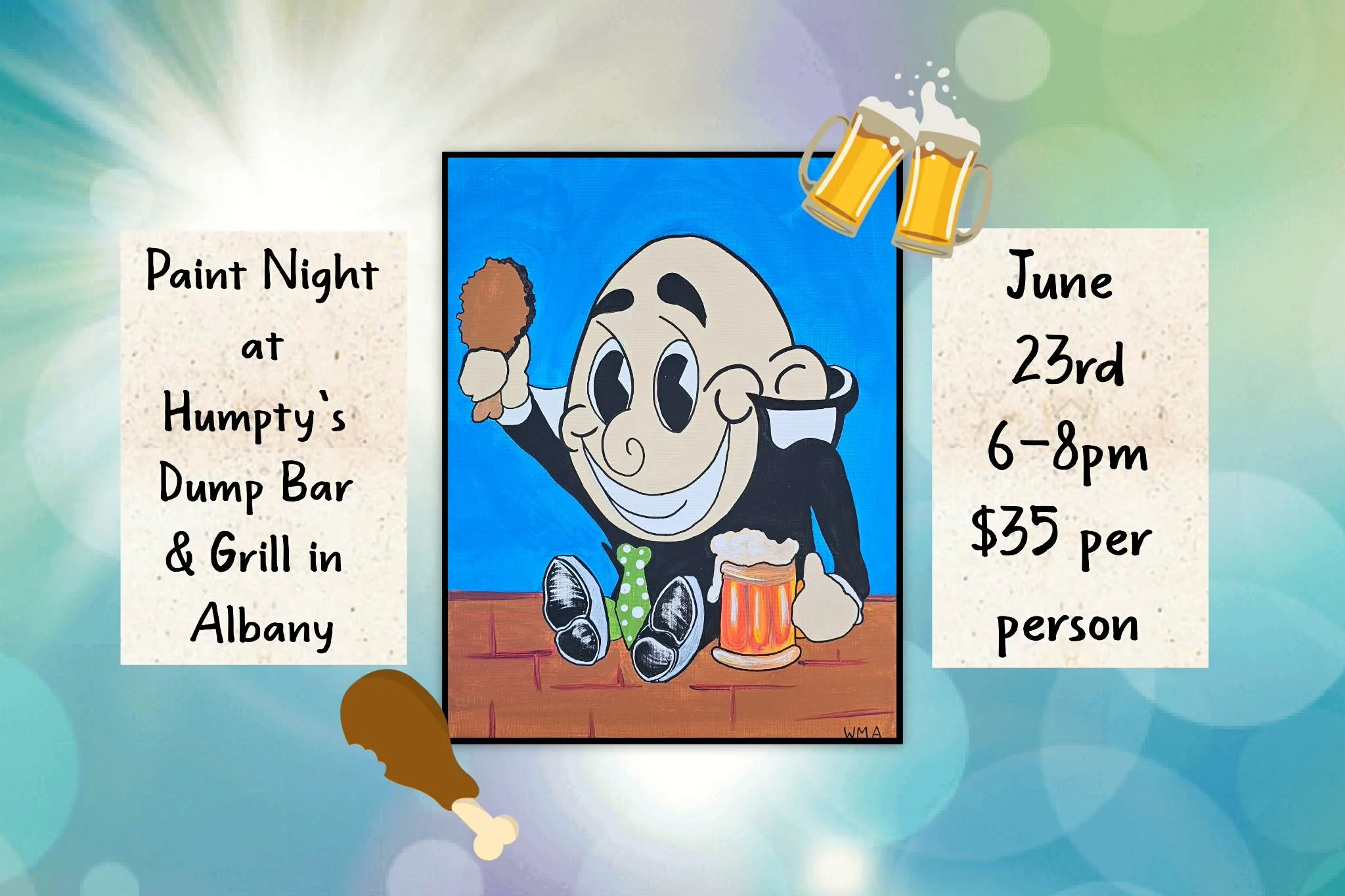 Paint Night at Humpty's Dump Bar & Grill in Albany