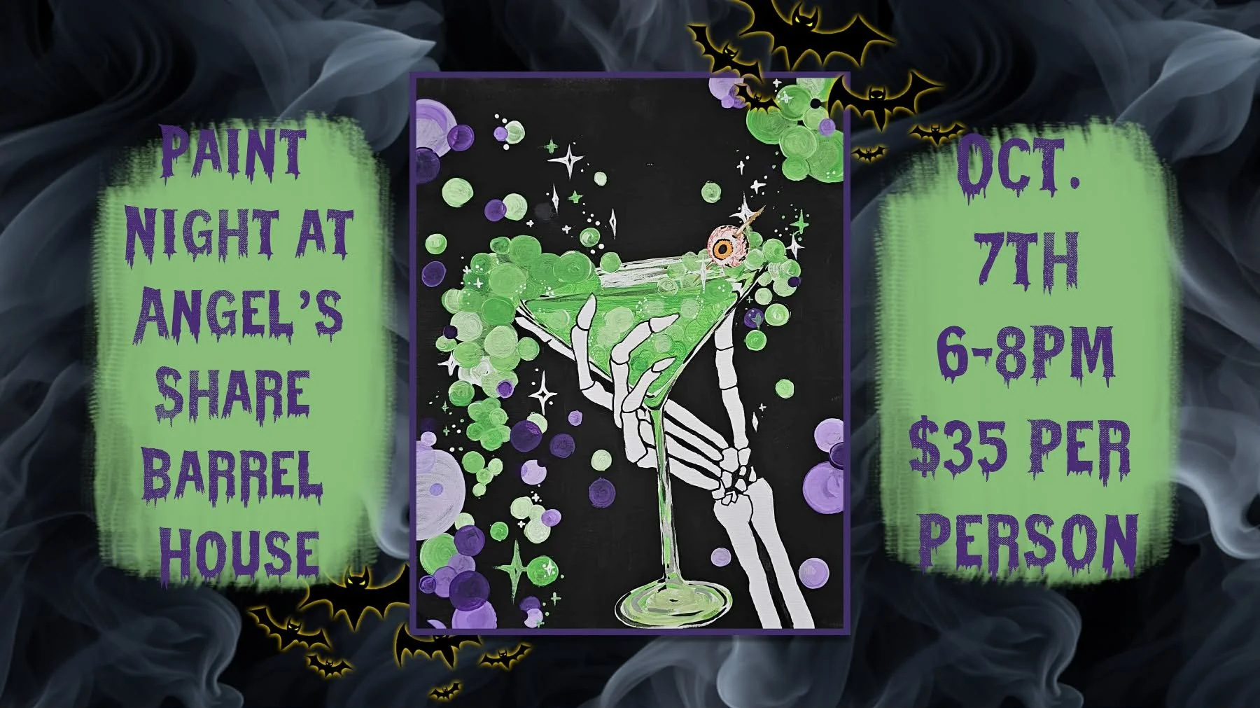 Skeleton Paint Night at Angel's Share Barrel House