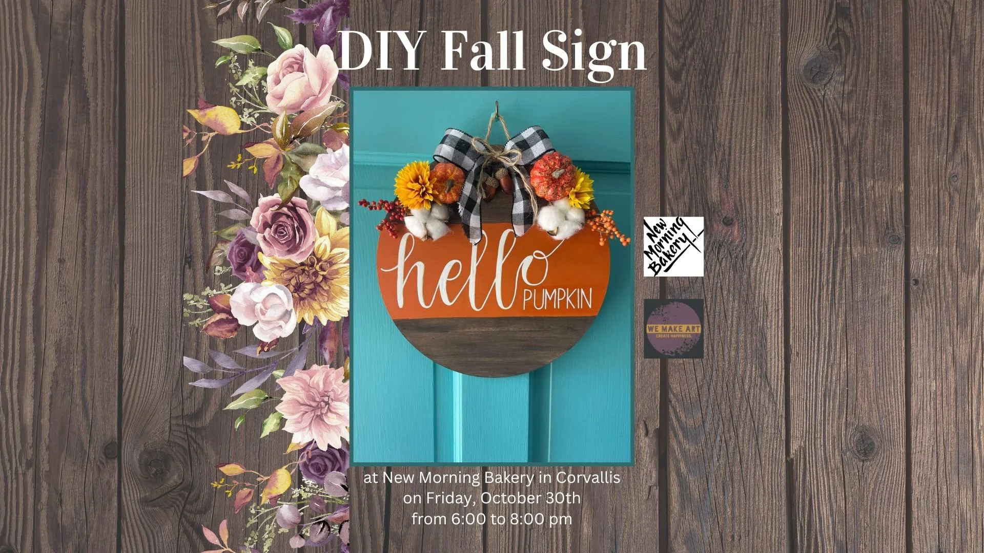 DIY Fall Sign at New Morning Bakery in Corvallis