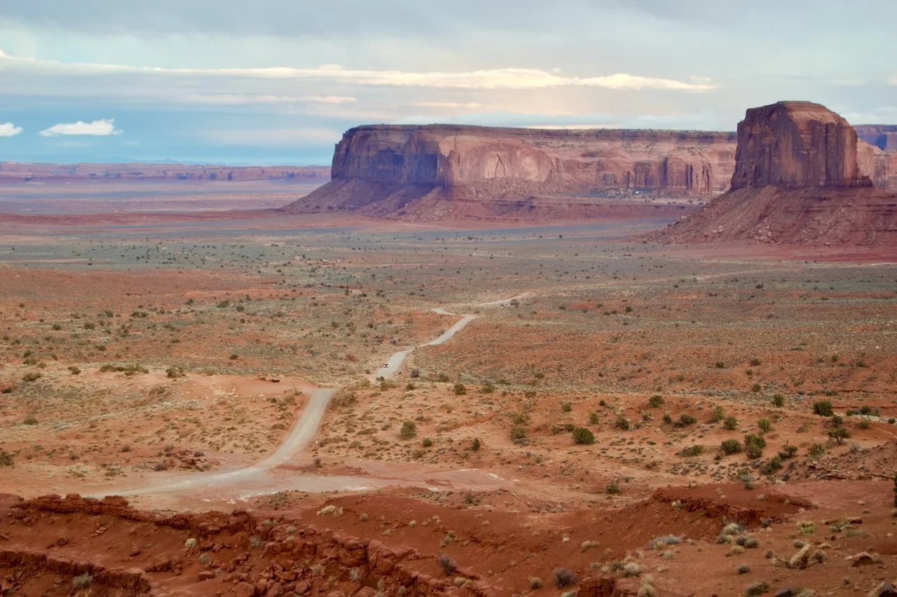 A road leading into the desert