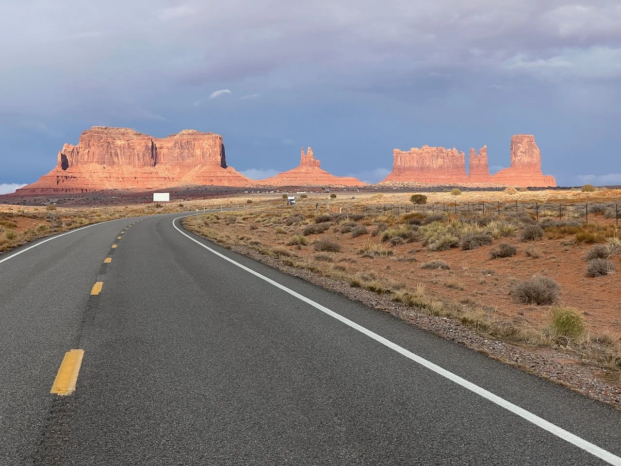 A road leading towards natural rock monuments