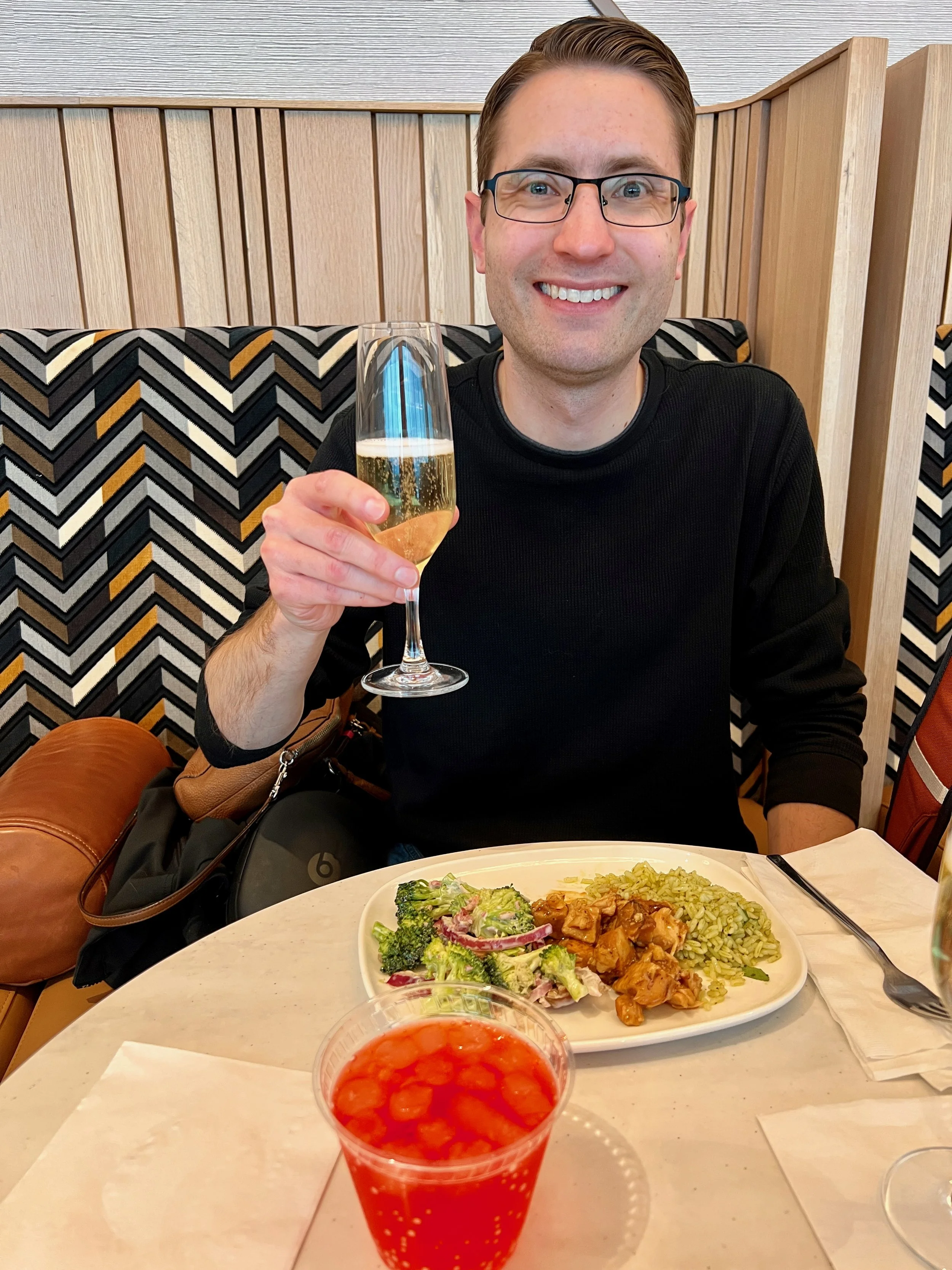 Jeremy at an airport lounge