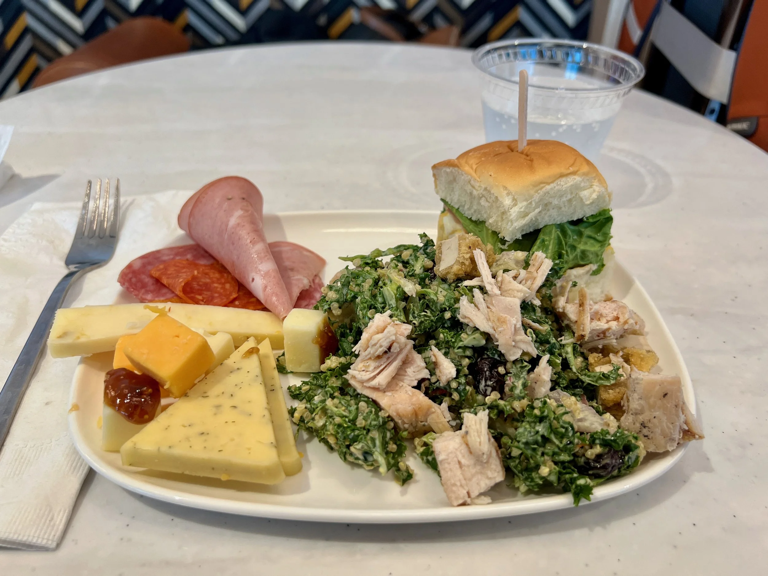 Free food from an airport lounge