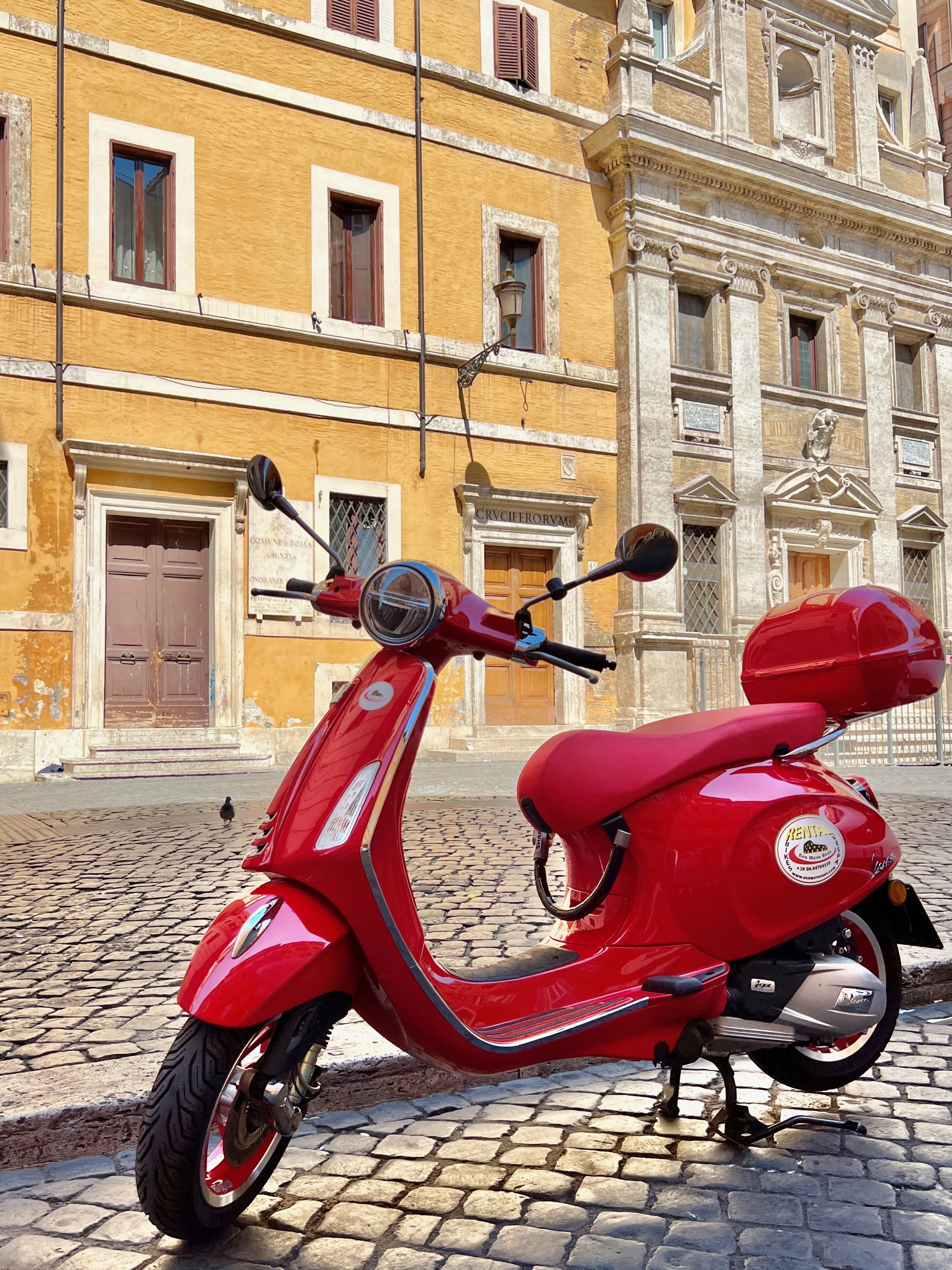 Red vespa in Rome
