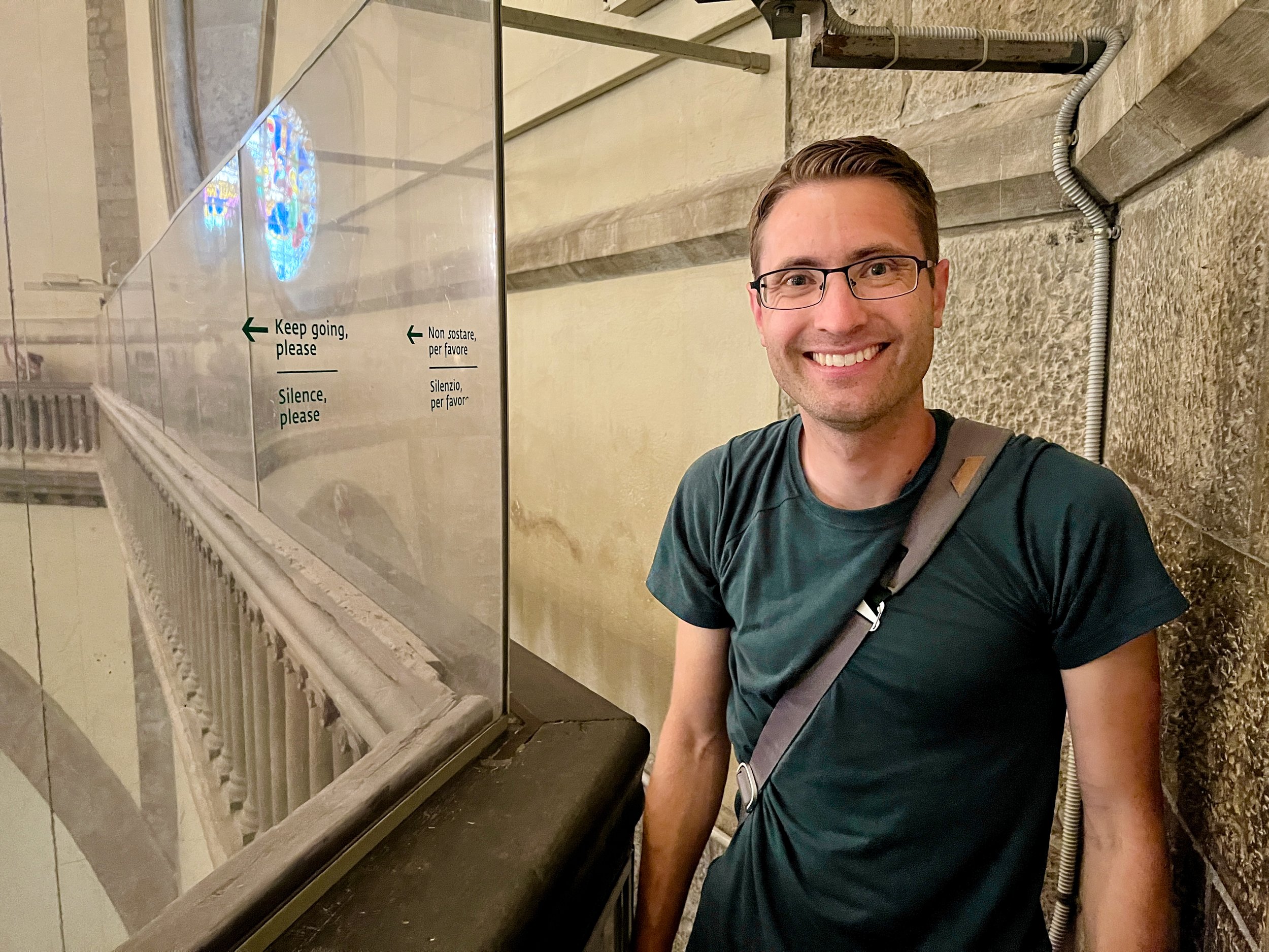Jeremy just below the dome of the Duomo