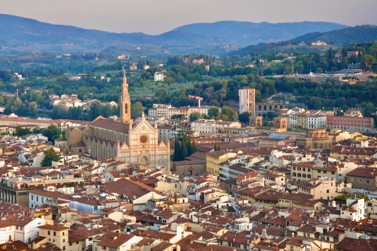 views over florence at sunset