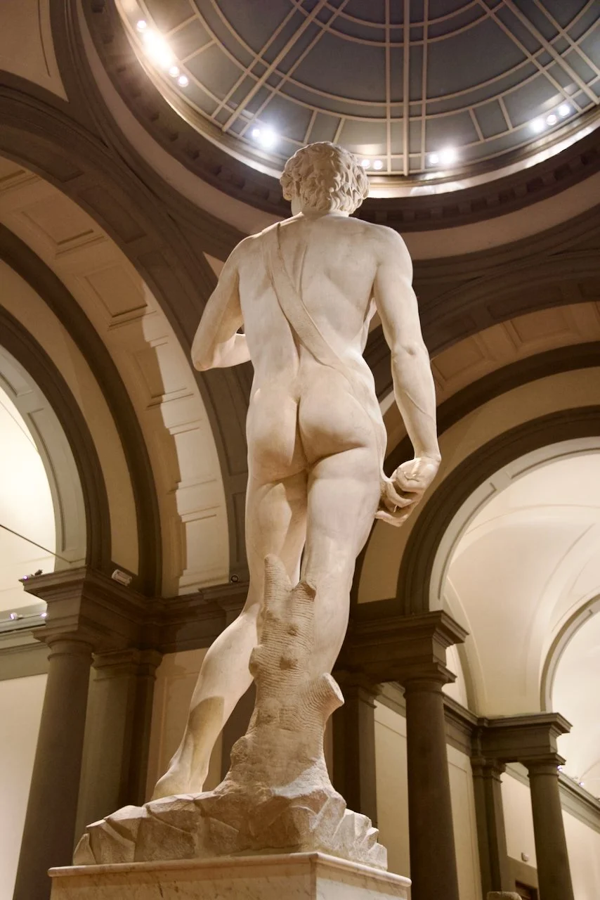 Statue of David from the back