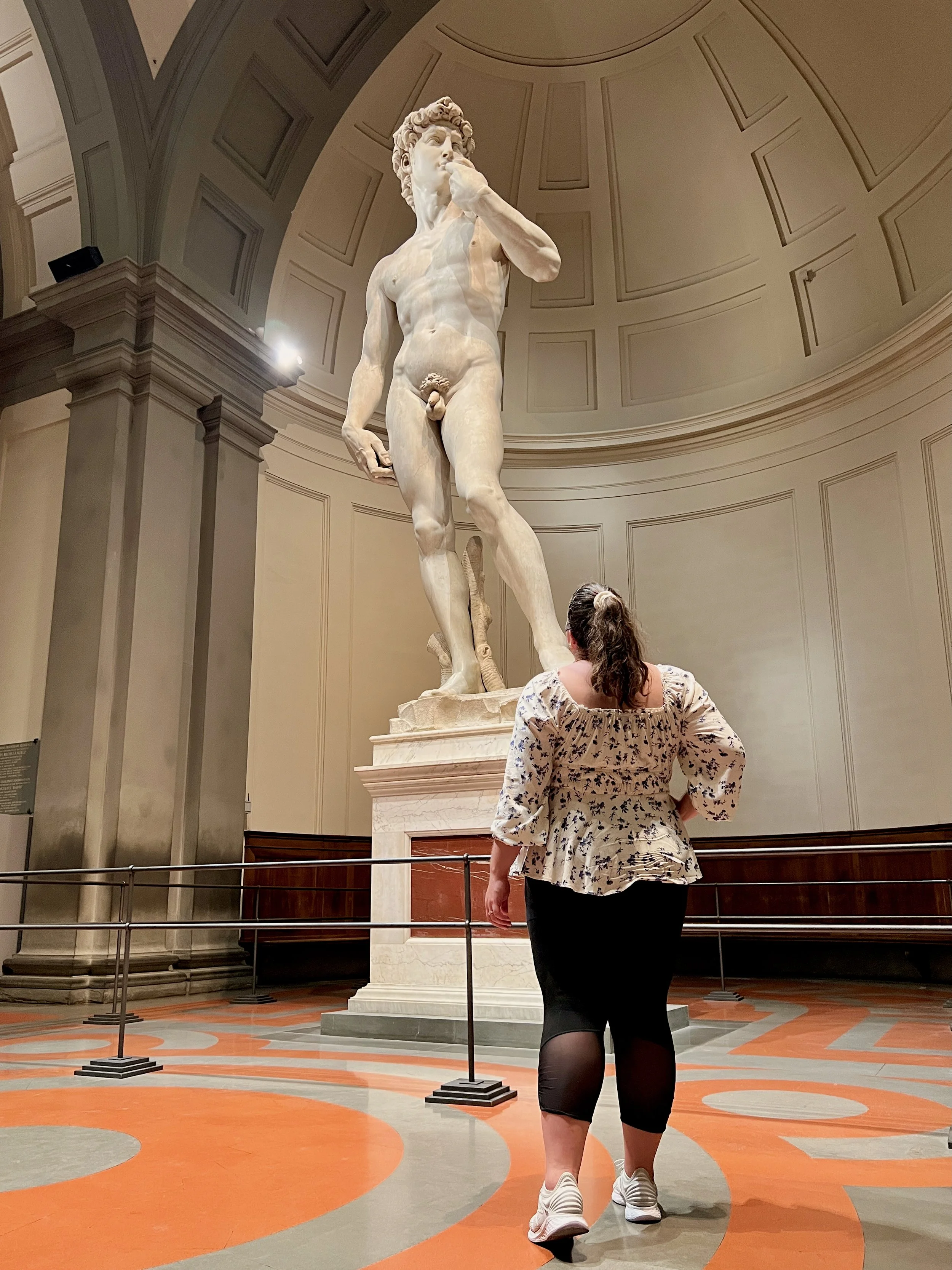 Karin with the statue of David
