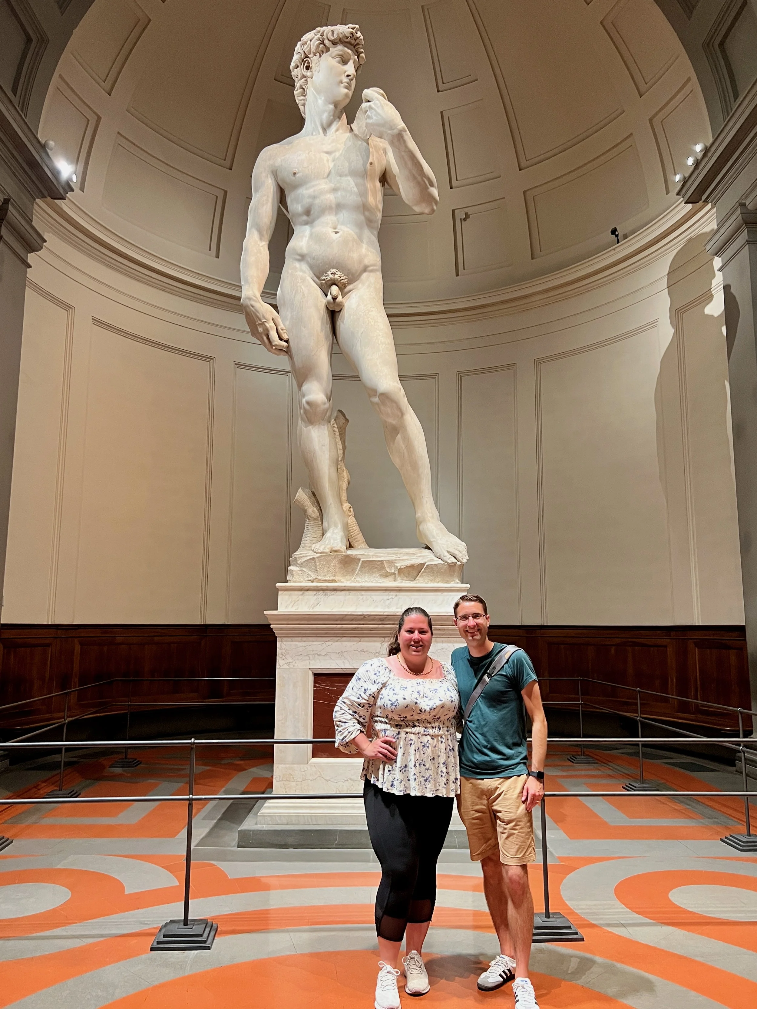 Karin and Jeremy with the statue of David