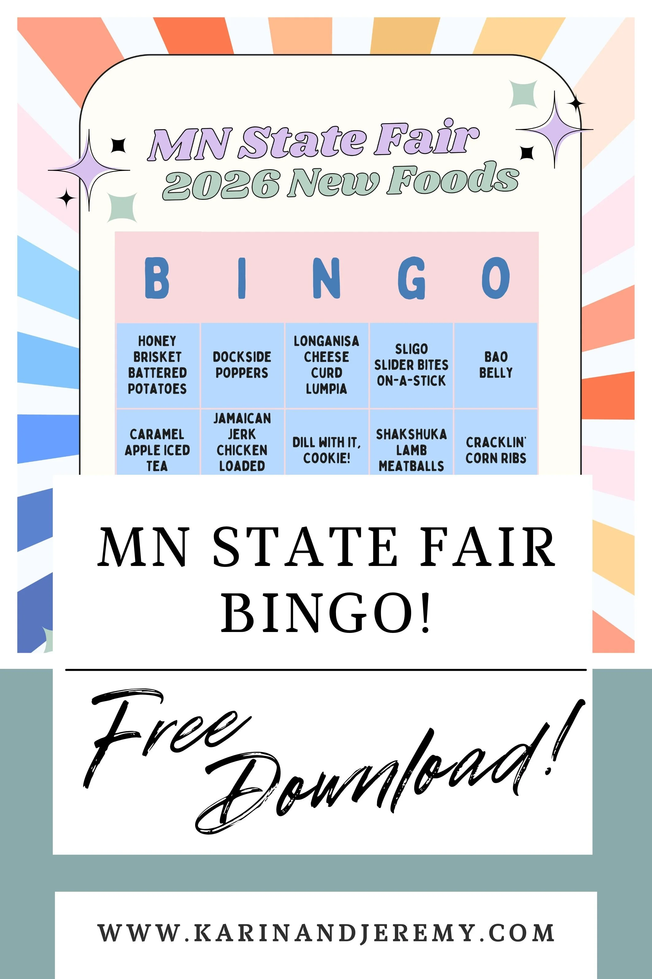 Minnesota State Fair Bingo 2026