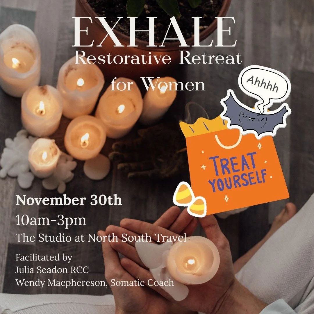 🌬️ Running on empty? 🫙

🎃 Treat Yourself to Deep Rest 👻

No tricks! 

Skip the sugar rush and give your nervous system something sweeter &mdash; rest, regulation, and renewal.

Join us for Exhale: A Women&rsquo;s Nervous System Regulation Worksho