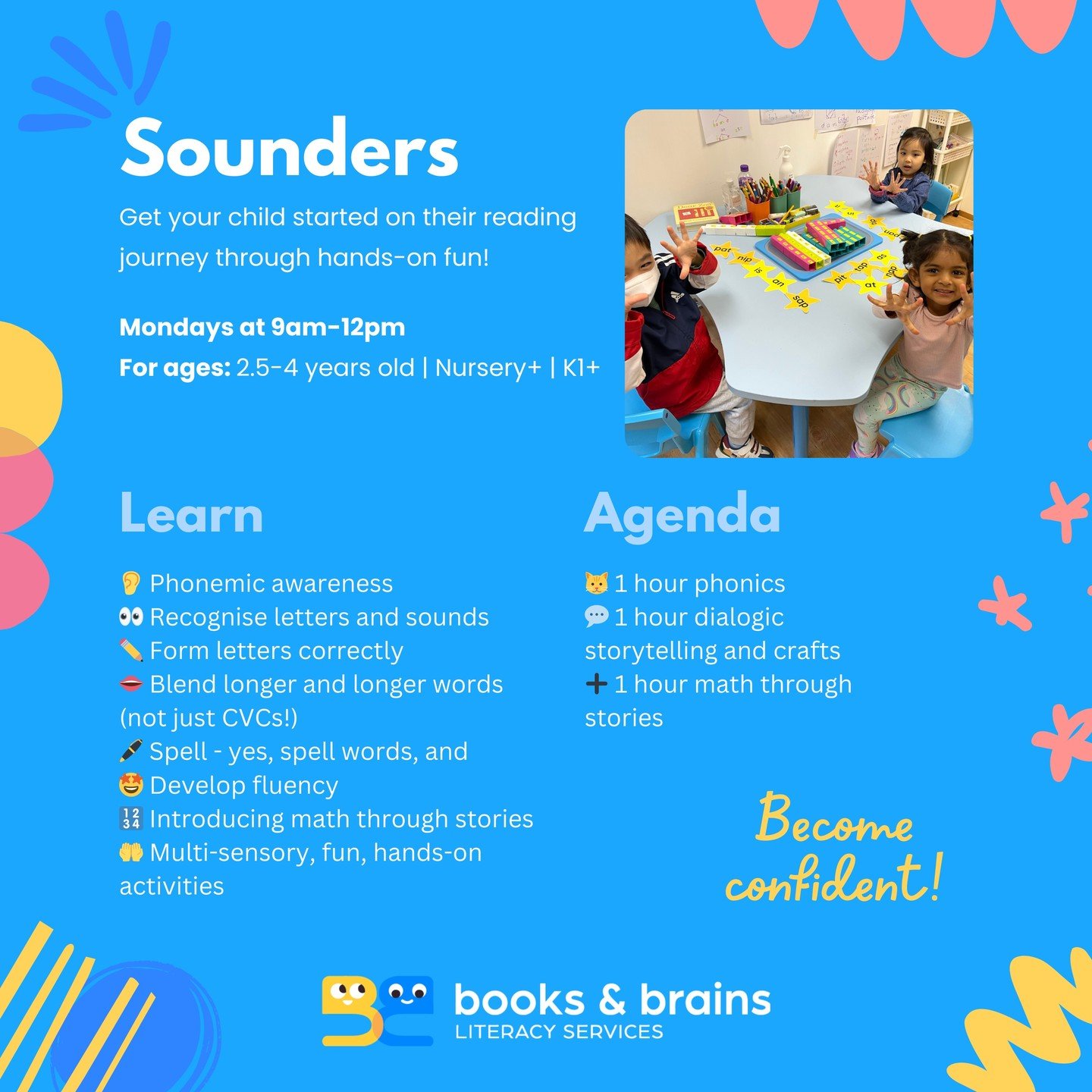 Get your children started on their reading journey through fun, hands-on Summer activities!

Chat with us via Whatsapp to sign up or find more details through the website via link in bio @booksandbrainshk

💯Reading and Writing Skills = Confidence
🧠