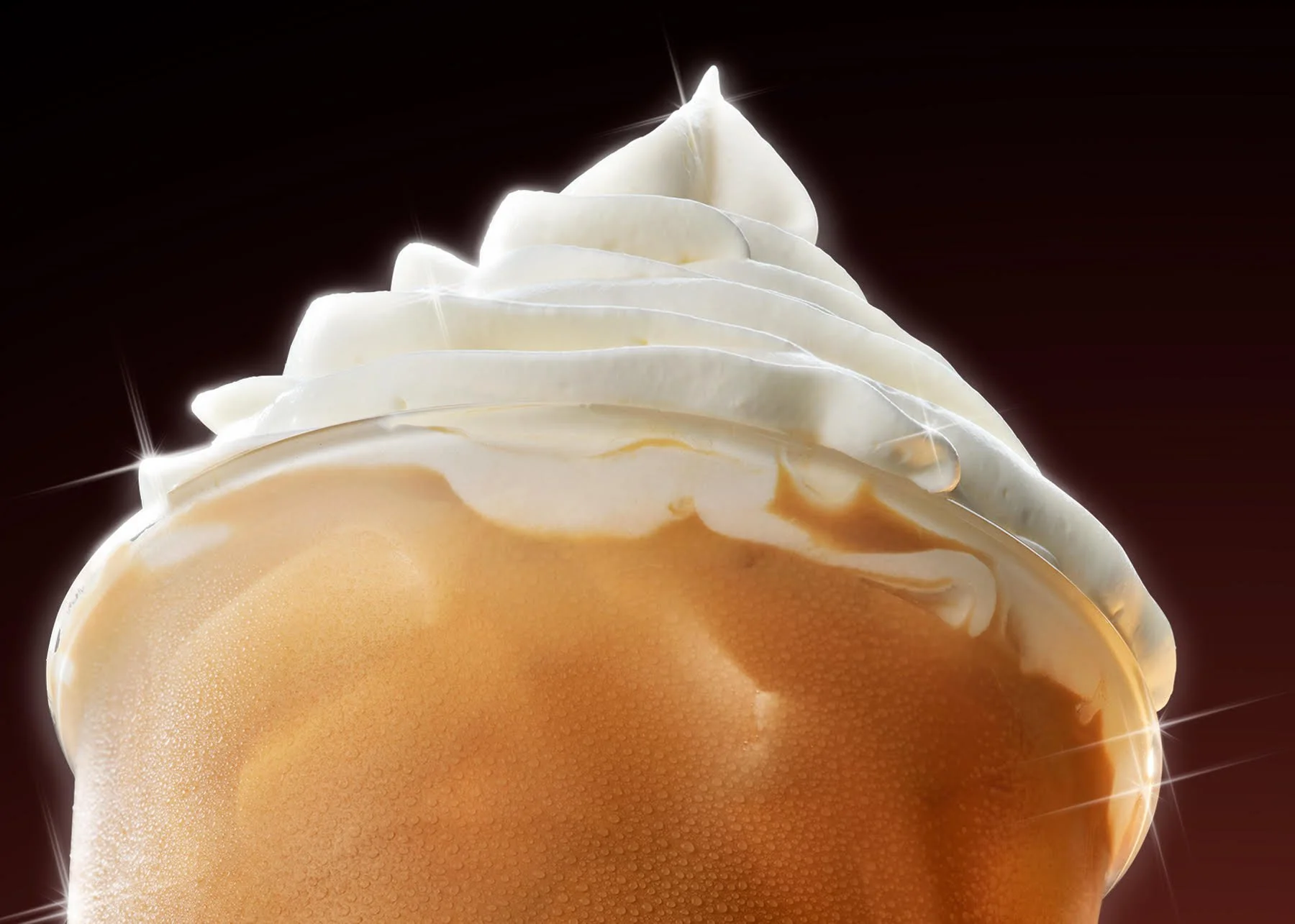 Dulux iced latte for McCafe's new drink range at McDonalds that top leading Sydney drink and beverage photographer Bonnie Coumbe captured.