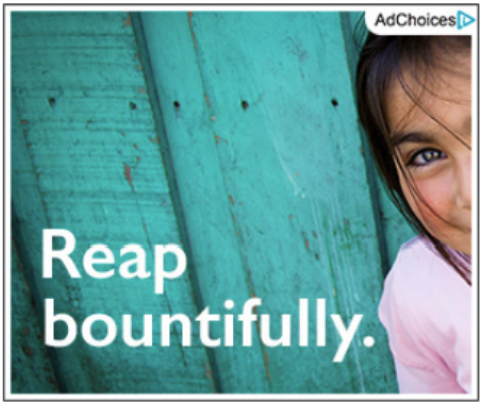 Reap bountifully; a smiling young girl