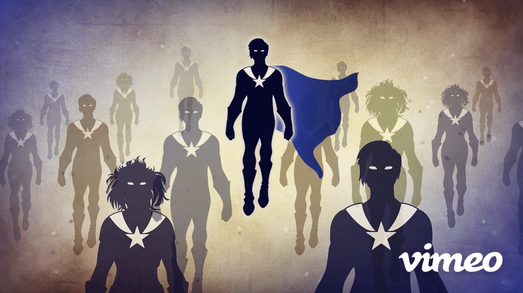 Superhero employees standing out