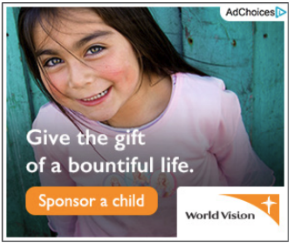 Reap bountifully, sponsor a child with World Vision