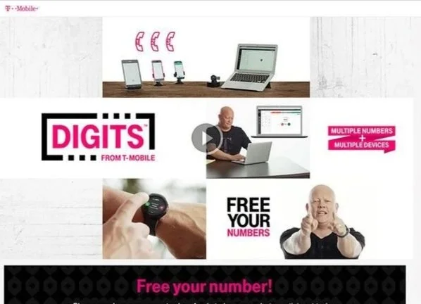 The DIGITS from T-Mobile landing page