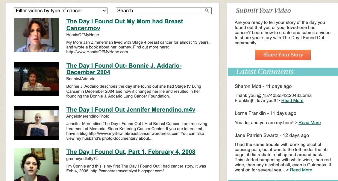 The updated "The Day I Found Out" website