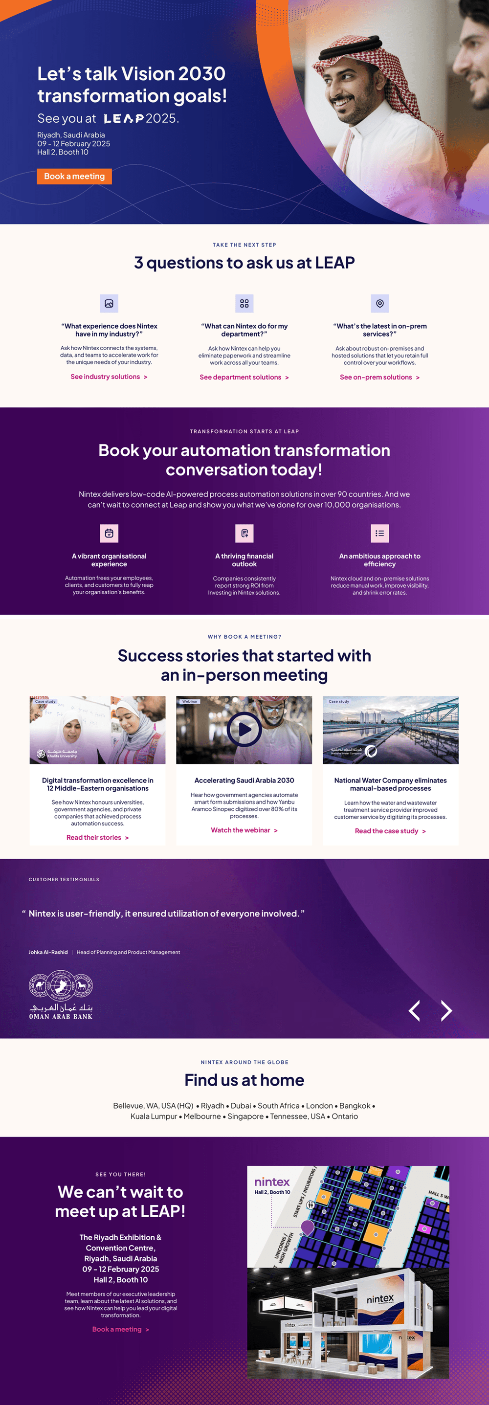 Nintex LEAP conference landing page
