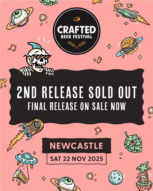 π¨ Second Release tickets for Crafted Festival Newcastle are officially sold out! π»
Our frothy Second Lineup drops TOMORROW! Which brews, tunes and good times are you hoping to see? ππΆπΊ 
Final Release tickets are now on sale, don’t sleep