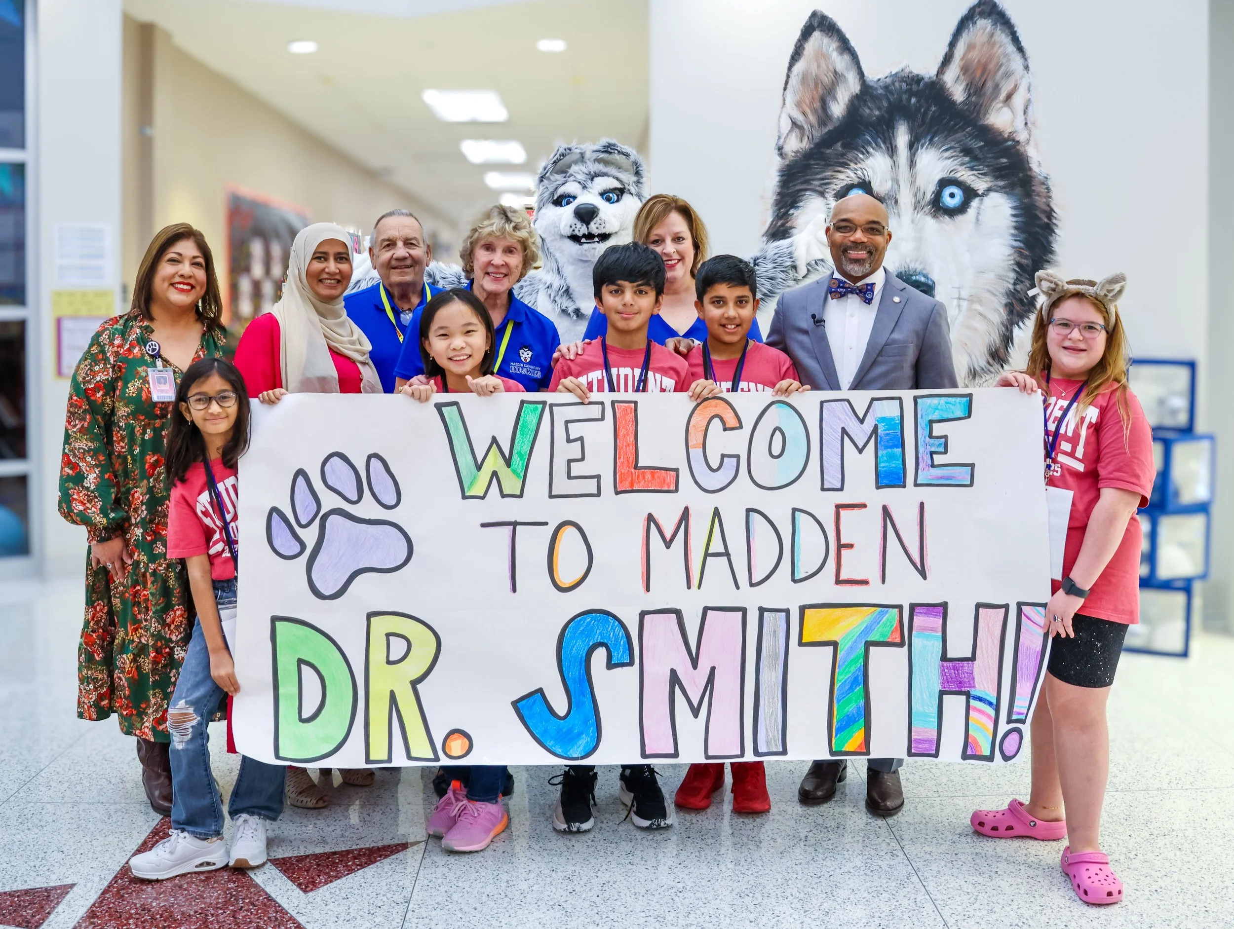 FBISD students and staff alongside Superintendent Dr. Marc Smith
