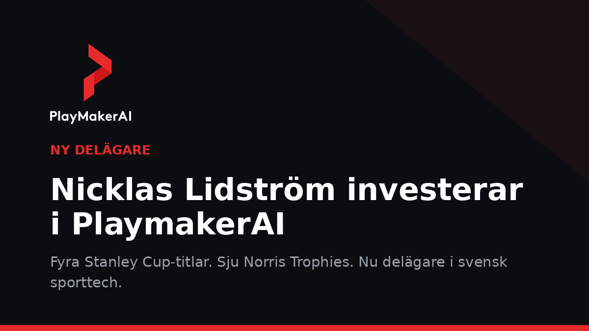 Nicklas Lidström investerar i PlaymakerAI
