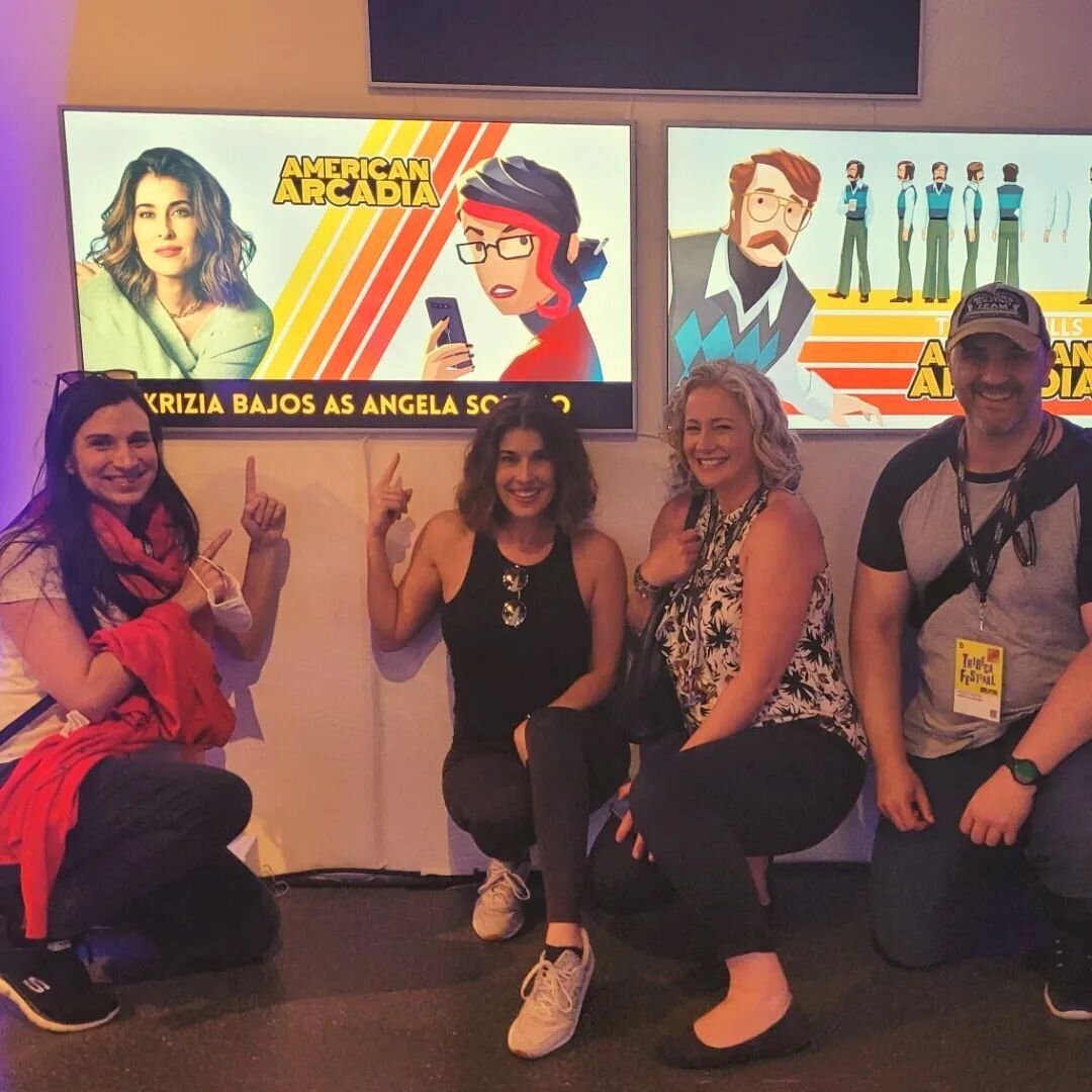 Memories from the Digital Concept Art Gallery at #Tribeca2022 with our founders Tat and Manu, and the amazing Krizia Bajos @kritzer and Cissy Jones @cissyspeaks. What a lovely time we had with you ladies&hearts;️!
.
.
.
#americanarcadia #cissyjones #