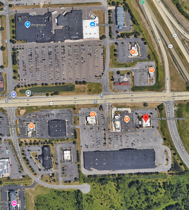 map of Smokey bones In Clay, NY