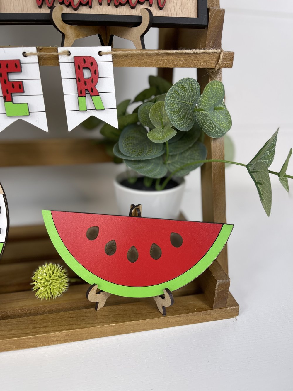 Watermelon, Summer Tiered Trey Decor Under $5 - HOME DECOR using Dollar  Tree Items!