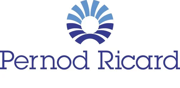 Pernod Ricard logo with blue stylized emblem above company name.