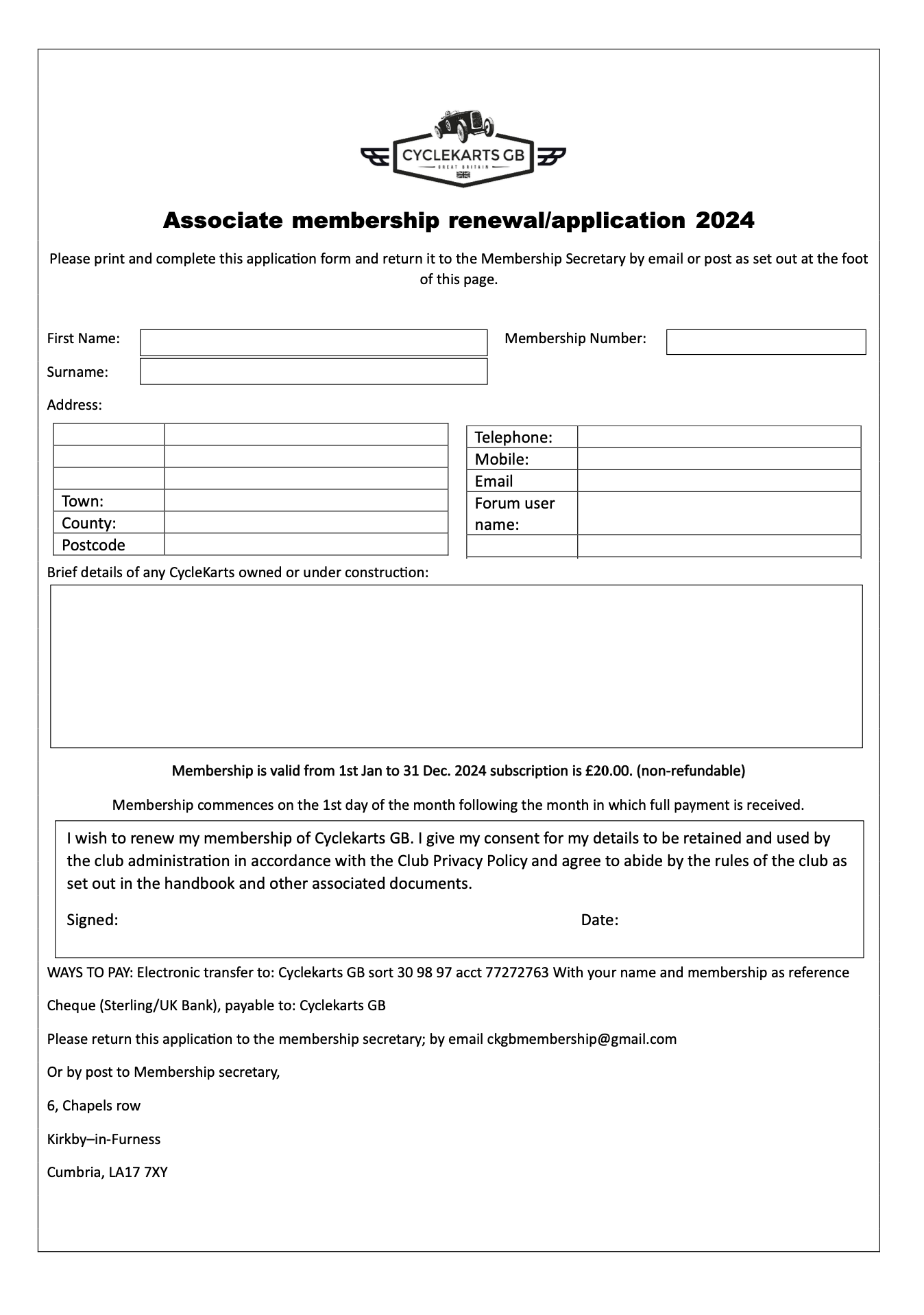 ASSOCIATE MEMBERSHIP FORM 2024