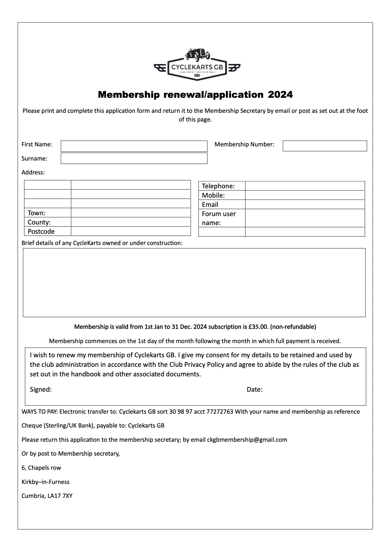 FULL MEMBERSHIP FORM 2024