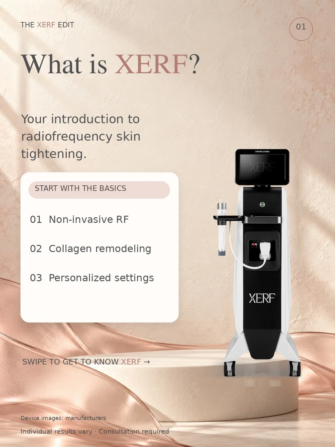 What is XERF? A little skin science, made simple. 🤍

XERF uses non-invasive radiofrequency energy to support collagen remodeling and improve skin firmness. Settings can be tailored to your skin and treatment goals.

Swipe for the basics, then save t