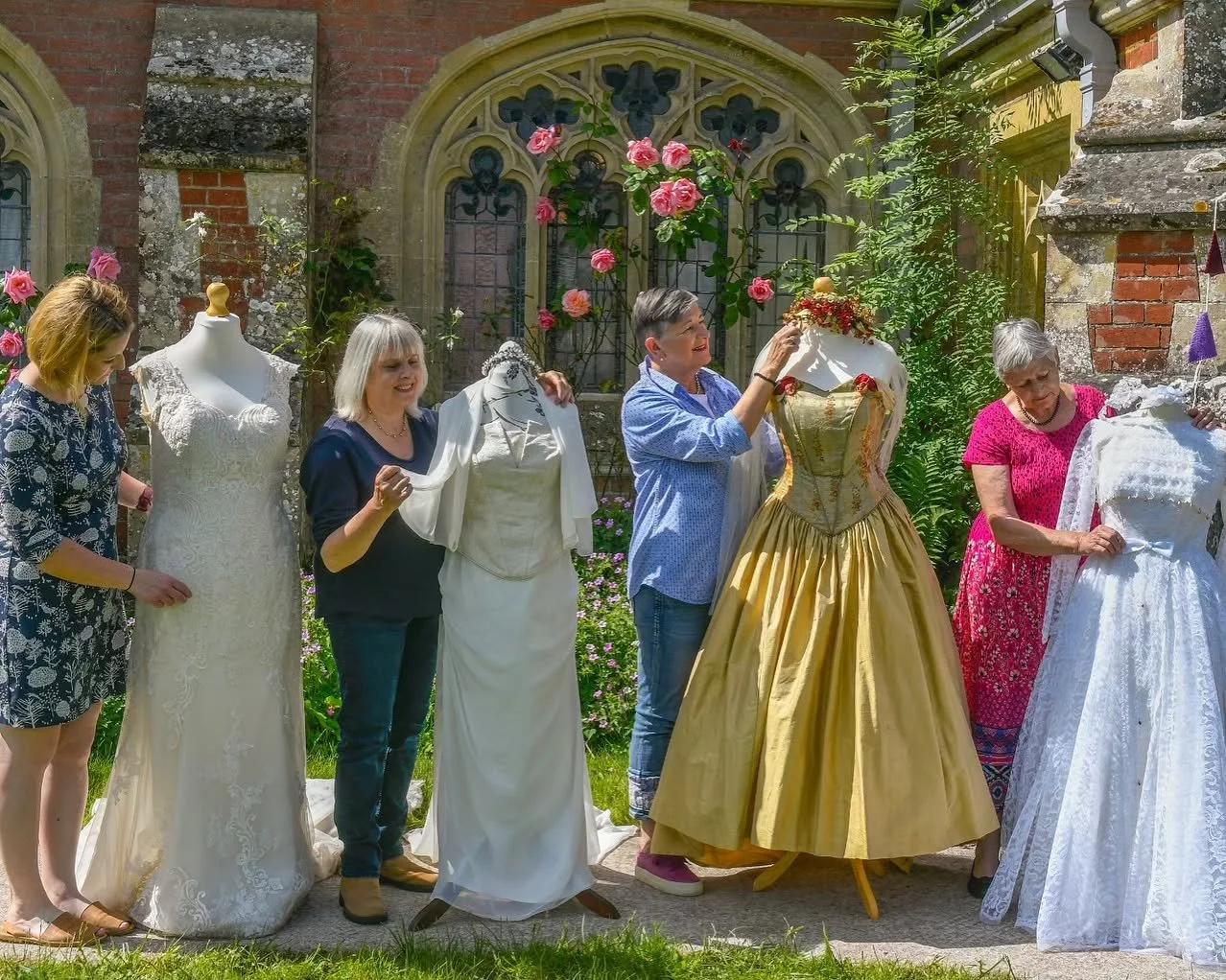 Brides who married at the same village church have loaned their treasured wedding dresses and recalled their special days for a unique exhibition. The display features over 50 frocks with various styles over the decades, the oldest dating back to 189