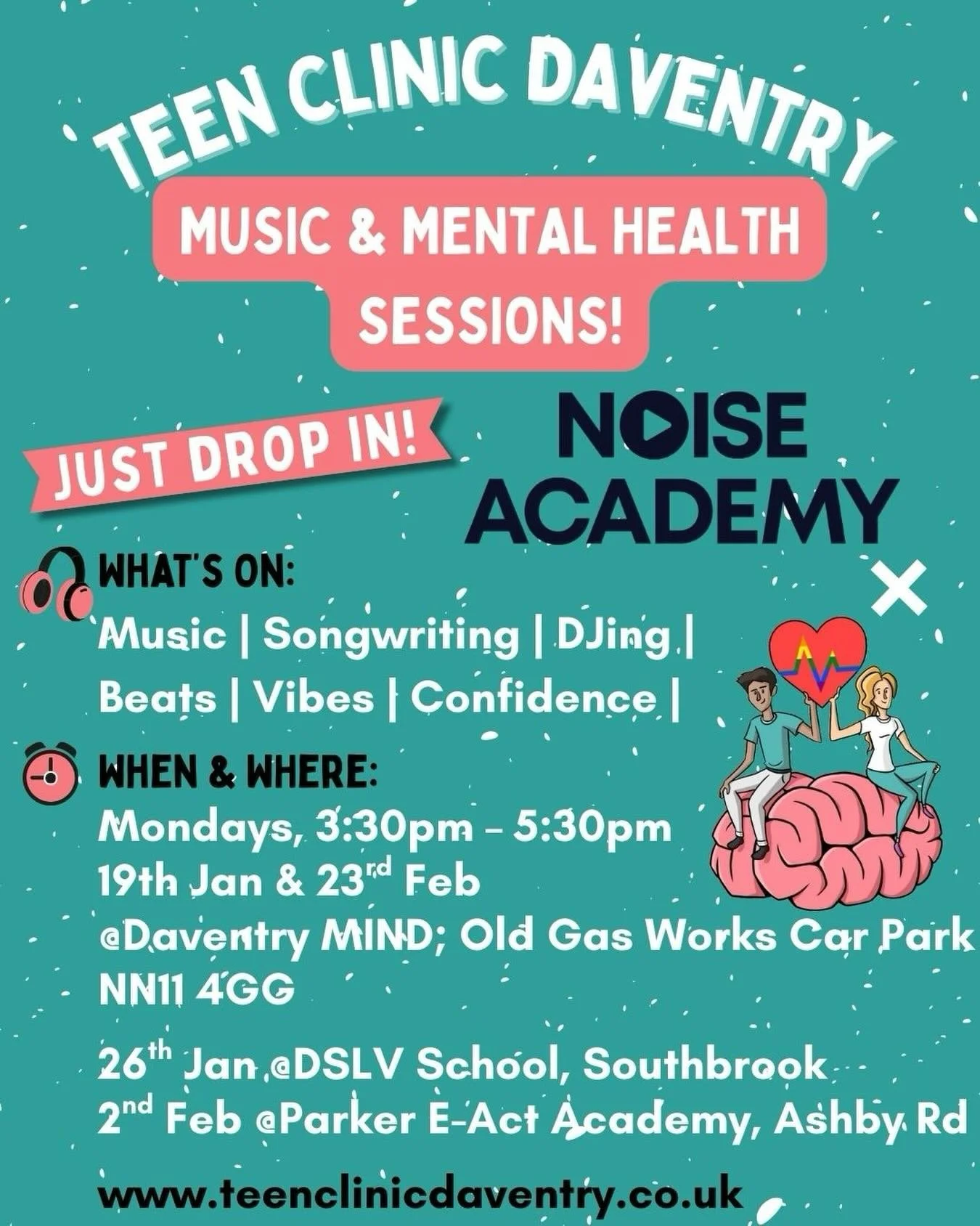 TODAY AT MIND BUILDING DAVENTRY! Come and make some noise and lift your mood! 🎸🥁🎤🎹😁