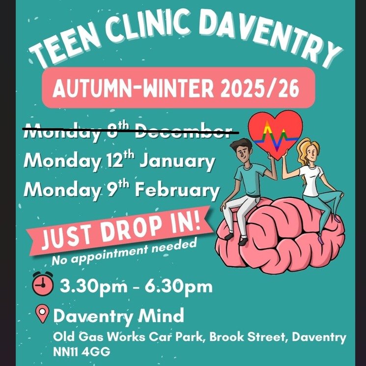 Reminder 📌

Teen Clinic is on next Monday 12th January 

Come along with your friends/family to access a range of professionals who can help and support.
