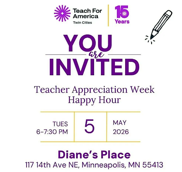 TFA Teacher Appreciation Week Happy Hour