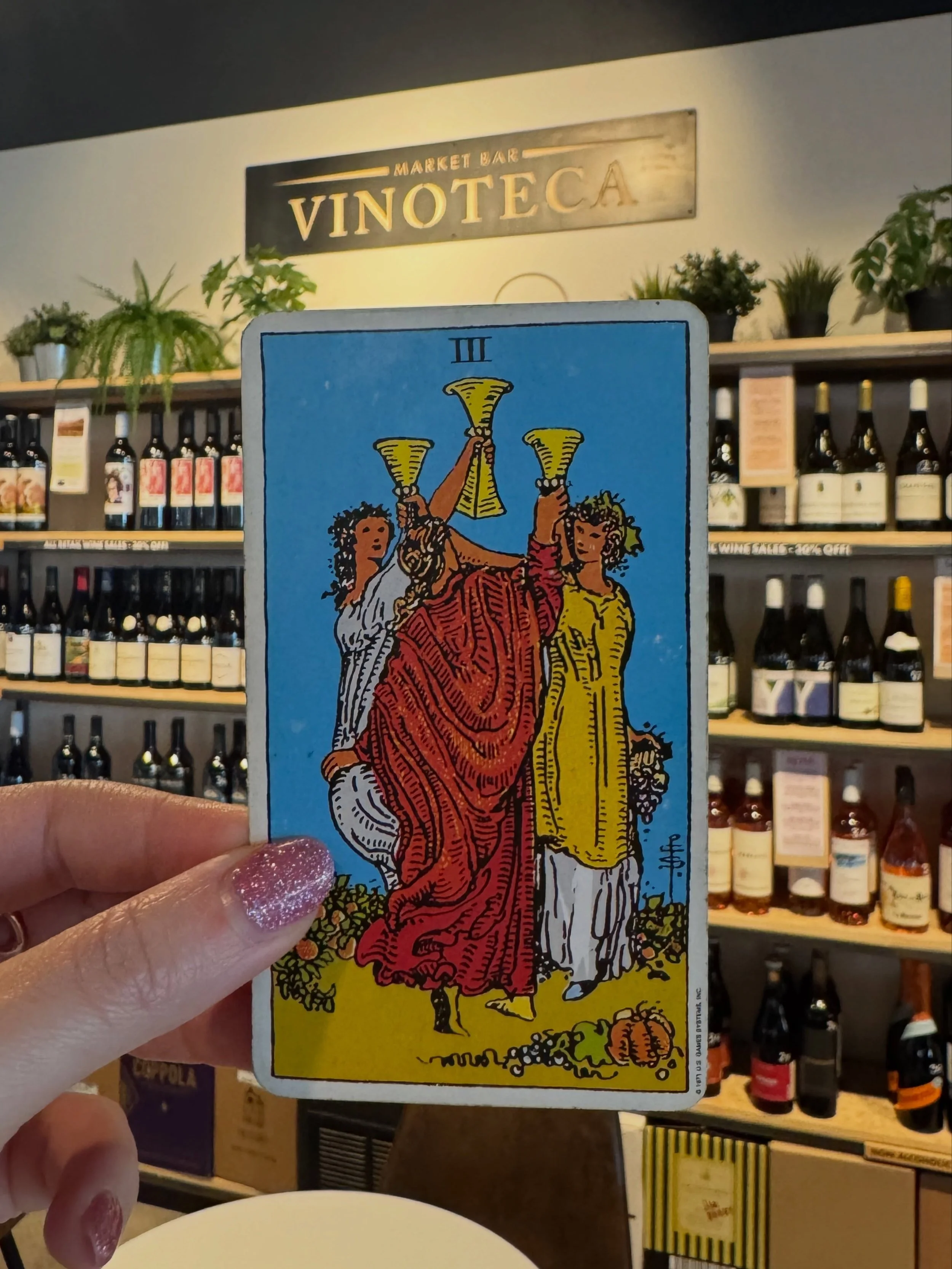 Omg Tarot Class just got more magical! not only can you learn the cards with us at @northmarketbridgepark on the autumn equinox, @vinotecabar is curating a  The Witch&rsquo;s Flight wine sampler for us - 4 wines for $16 (two reds, one white, one spar