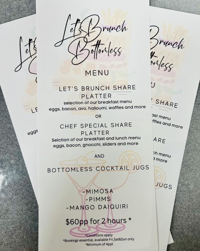Brunching just got a whole lot better 🍹

Introducing Bottomless Brunch🍸

Book now 
Conditions apply 

📲 (08) 8221 6828 to book. 
💻 www.letsbrunch.com.au for our menu.
📍 45 Grenfell Street, Adelaide SA 5000

#letsbrunch #cbdeats #brunch #adelaide
