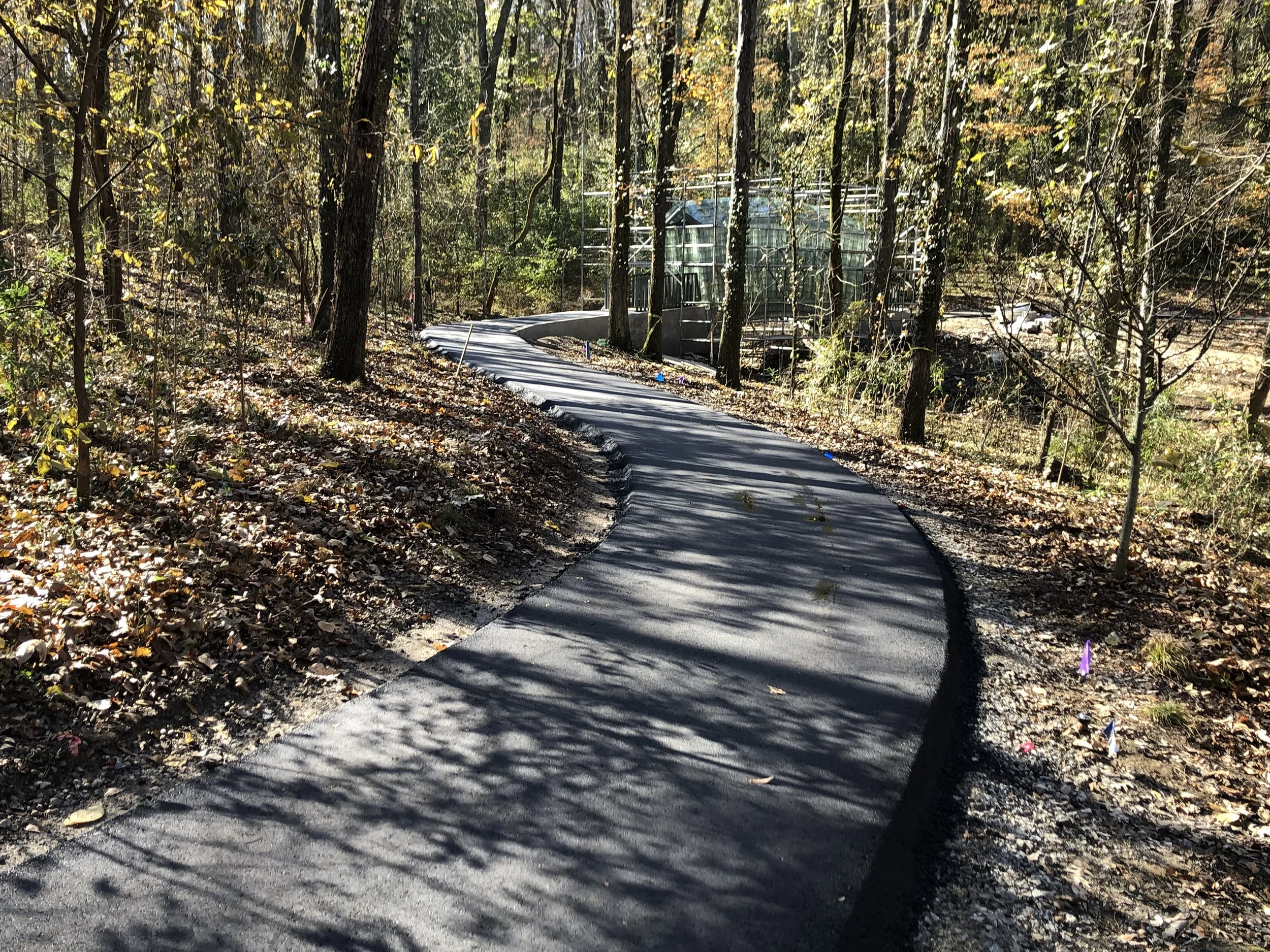 Asphalt Walking Trail in Nashville, Davidson County, TN for Cheekwood for a nature trail using stone and asphalt to form and create the asphalt walking path for this trail