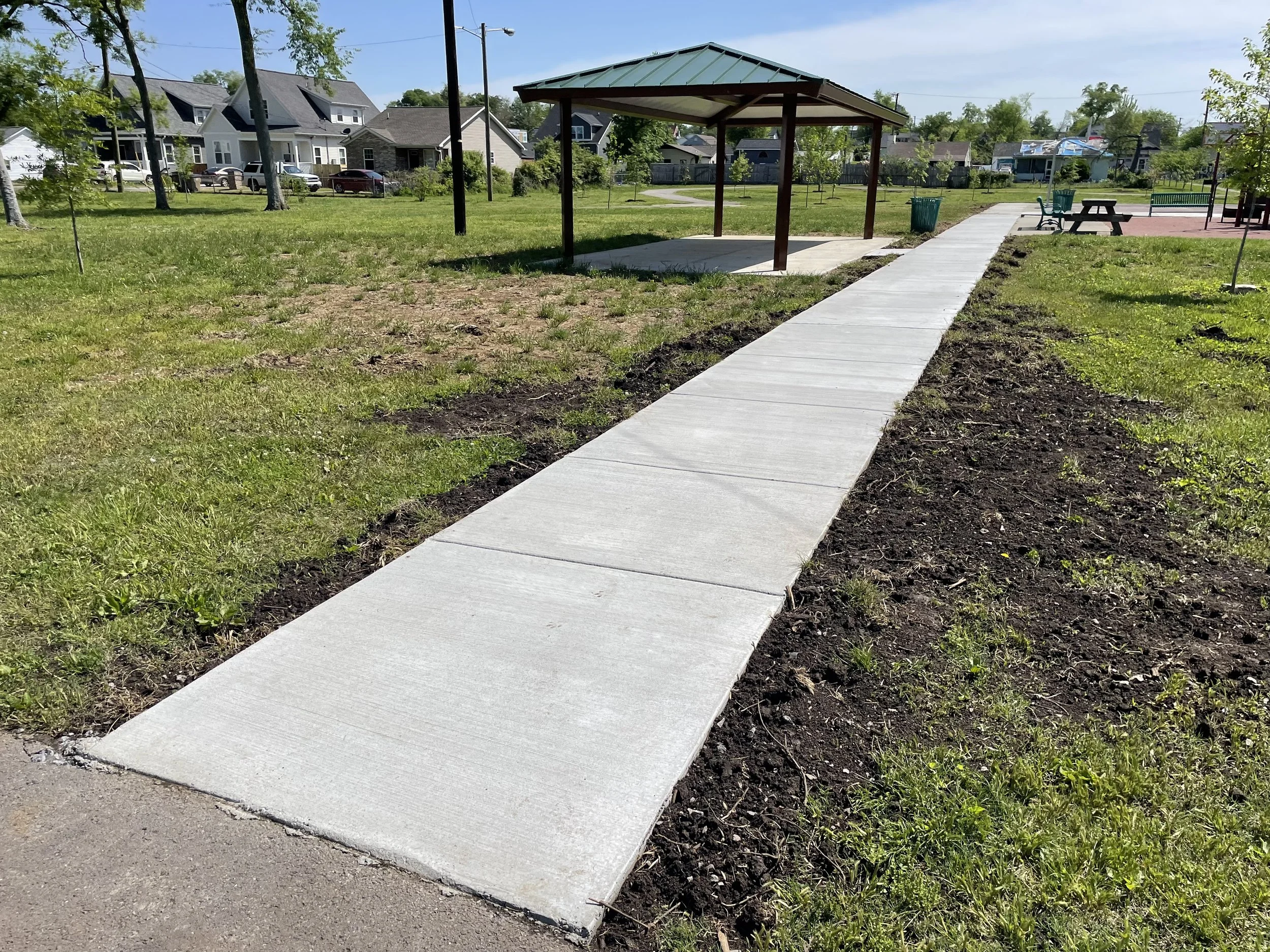Sidewalk Repairs at General Clinton B Fisk park in Nashville, Davidson County Tennessee (TN) for Metro Nashville Parks Department under the parking lot maintenance contract in Nashville