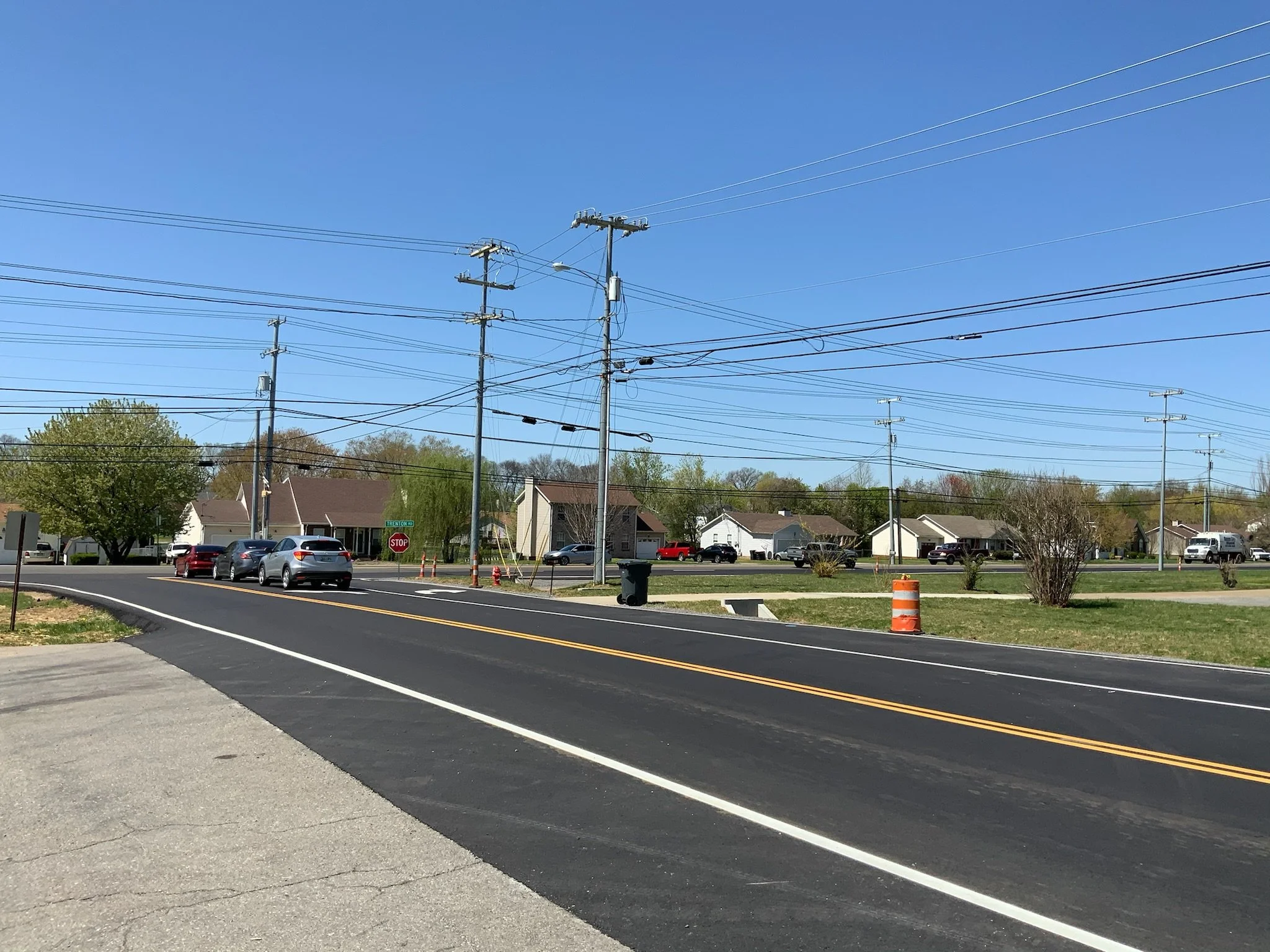 Paving and widening of an intersection in Clarksville Montgomery County Tennessee (TN) to safe up and widen the roadway at this intersection and add an asphalt lane