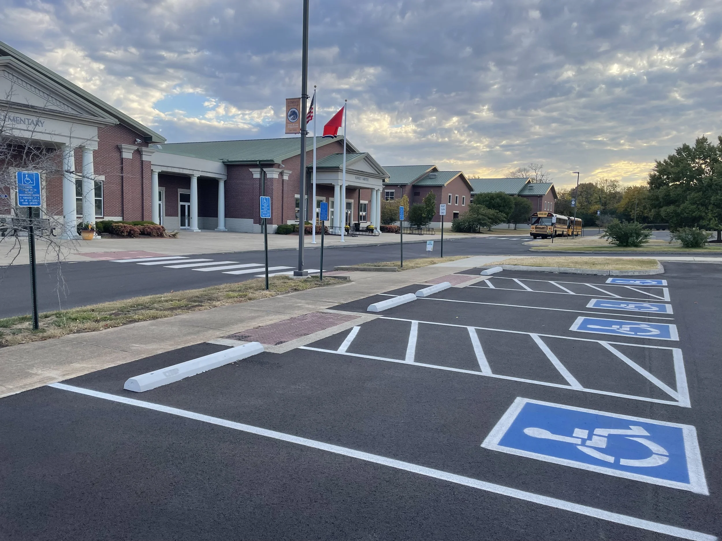 ADA Signage and Bumper Blocks installed by Sessions Paving Company in Brentwood TN
