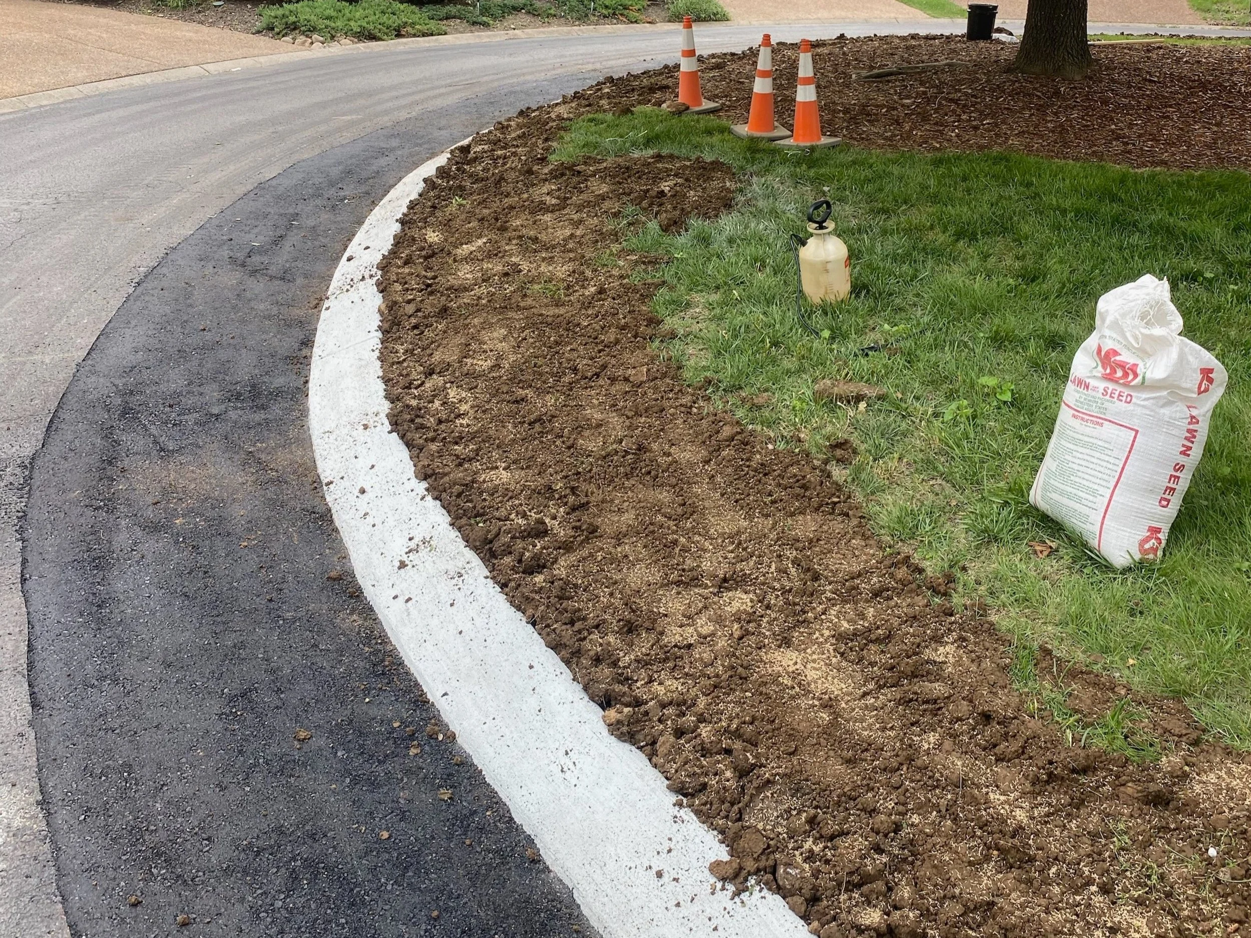 Extruded Curb and Asphalt Patch