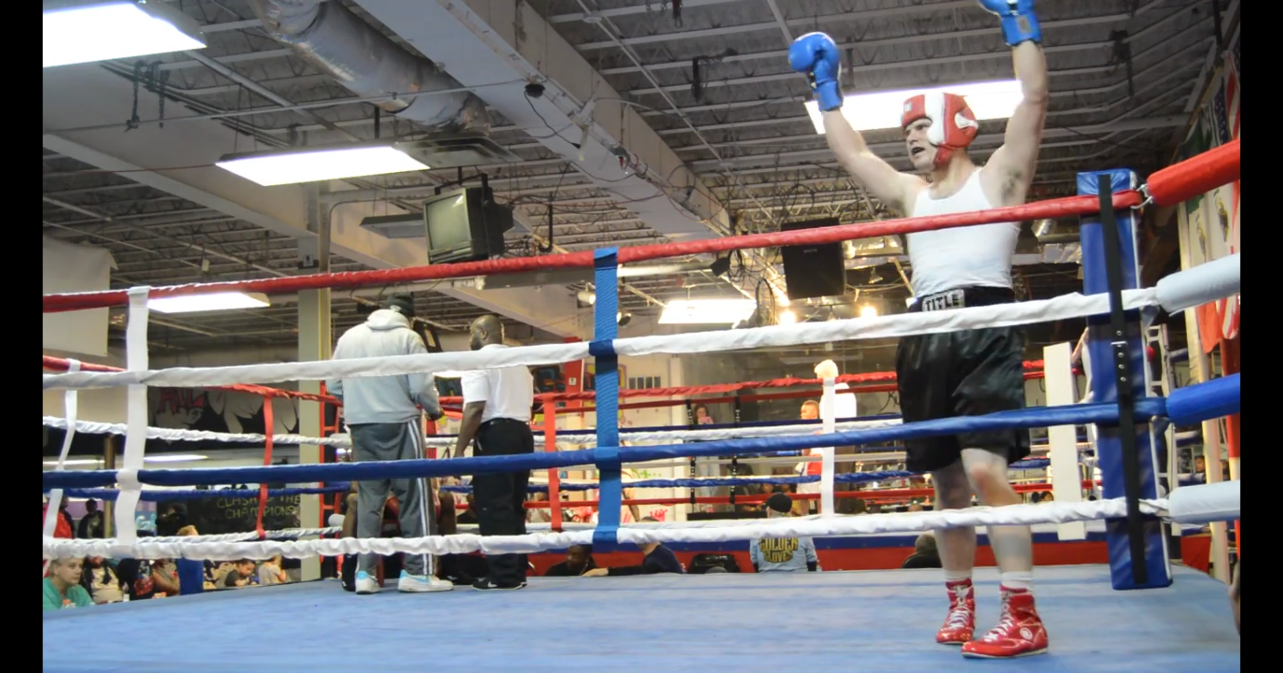 Coach Damien winning his first fight in the 2017 Georgia Golden Gloves Tournament