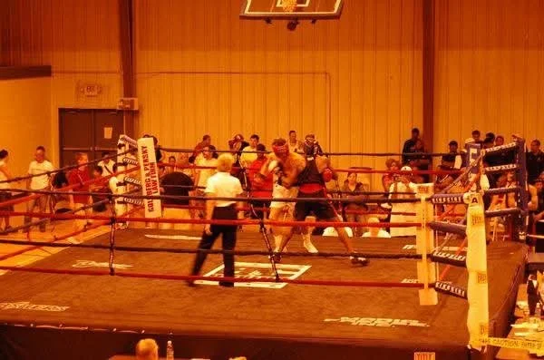 Coach Damien in his first boxing match