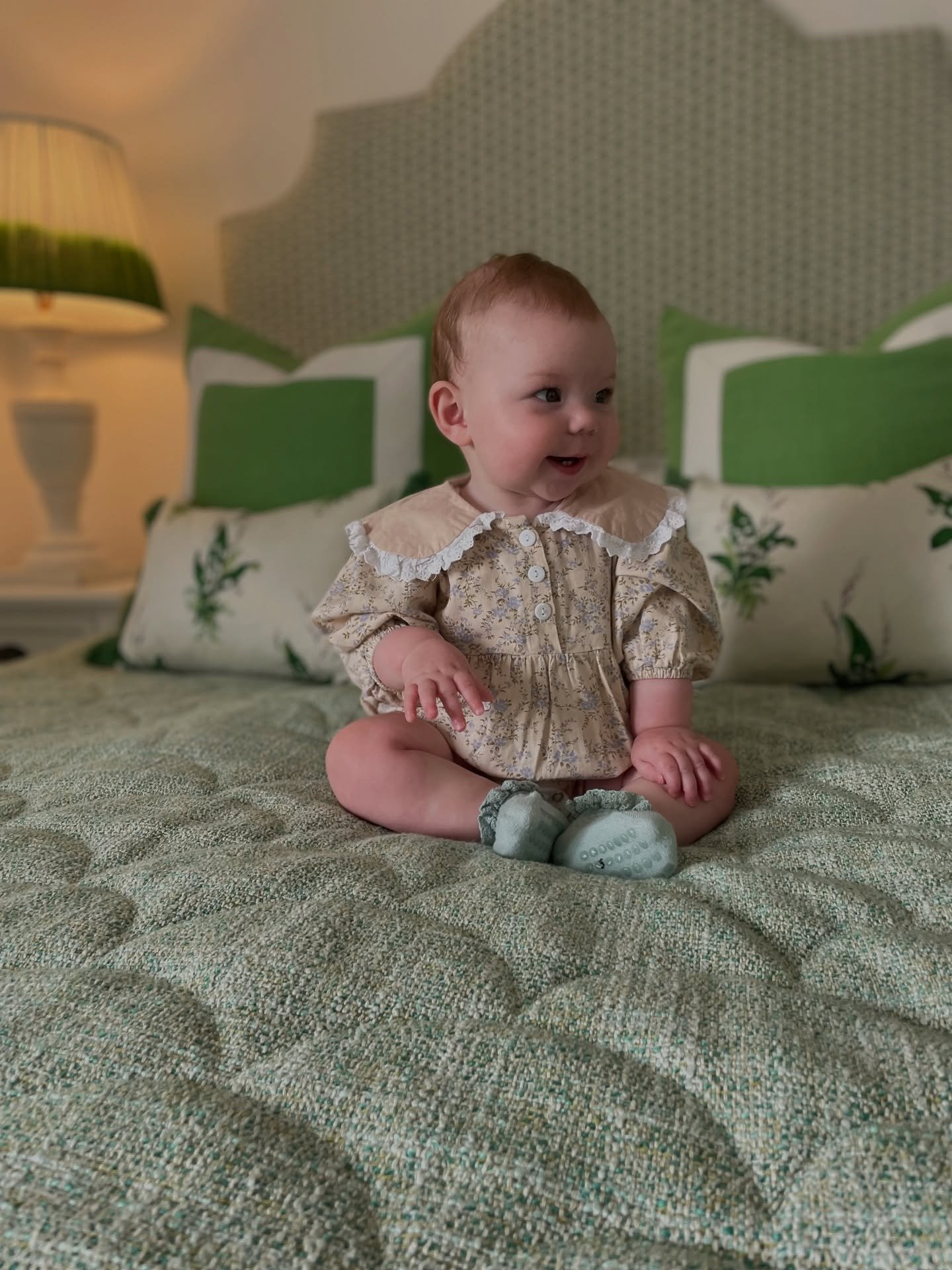 Just a baby enjoying soft furnishings