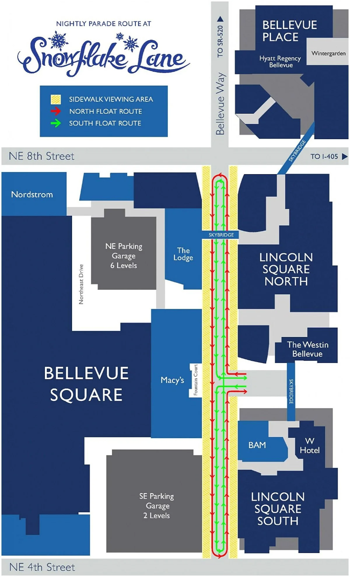 Snowflake Lane Map for Seattle Area Festive Activities